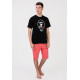 Пижама мужская Homewear MAD 19525 (XXL, Black/Coral)