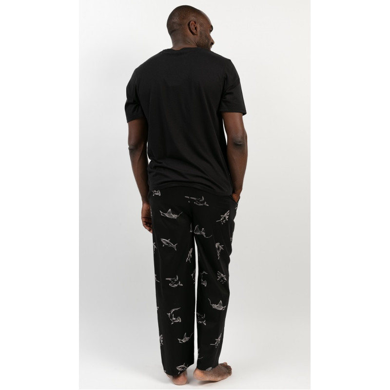 Пижама мужская Cyberjammies Mason 6822-6817 (L, Черный с принтом акулы)
