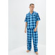 Піжама чоловіча Cyberjammies Elliot 6559-6560 (XL, Ярко-синий в клетку)