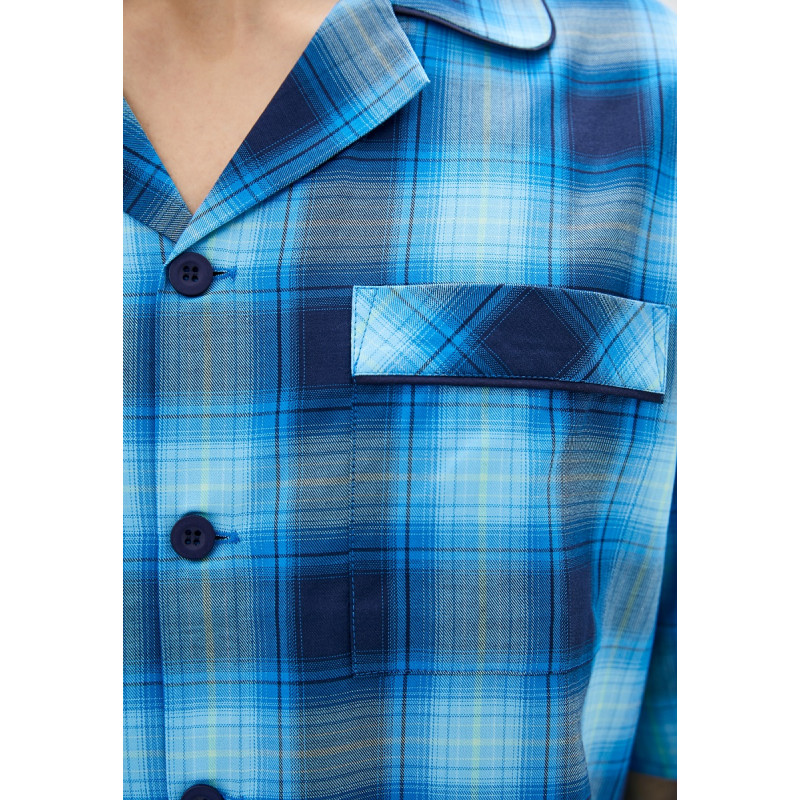 Піжама чоловіча Cyberjammies Elliot 6559-6560 (XL, Ярко-синий в клетку)