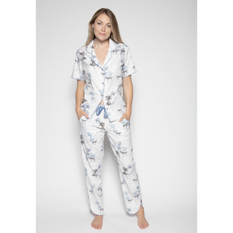 Піжама жіноча Cyberjammies Molly 4778-4779 (8/XS, Белый с принтом зебры)