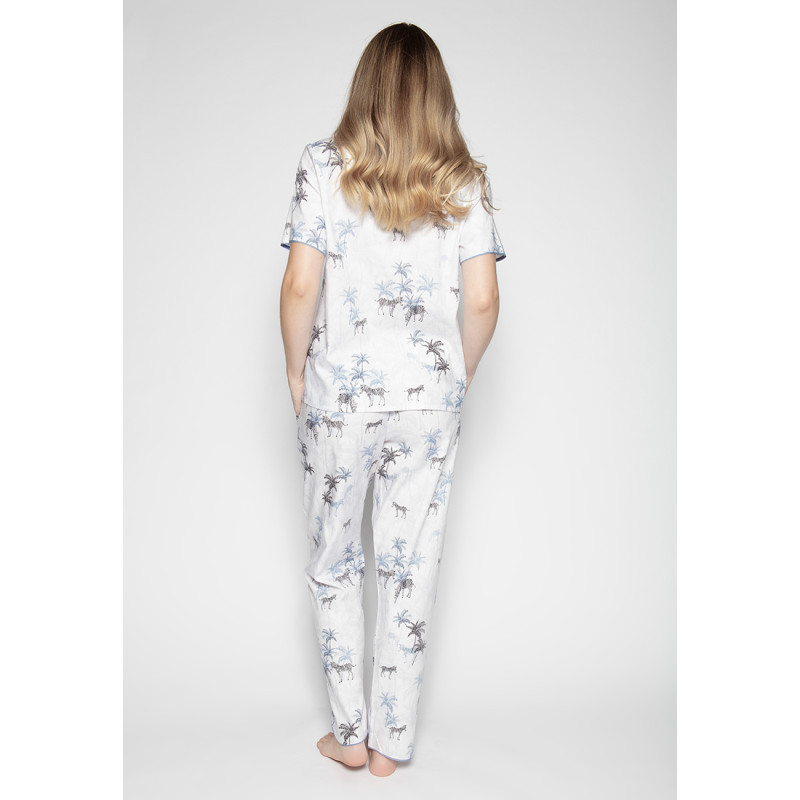 Піжама жіноча Cyberjammies Molly 4778-4779 (8/XS, Белый с принтом зебры)