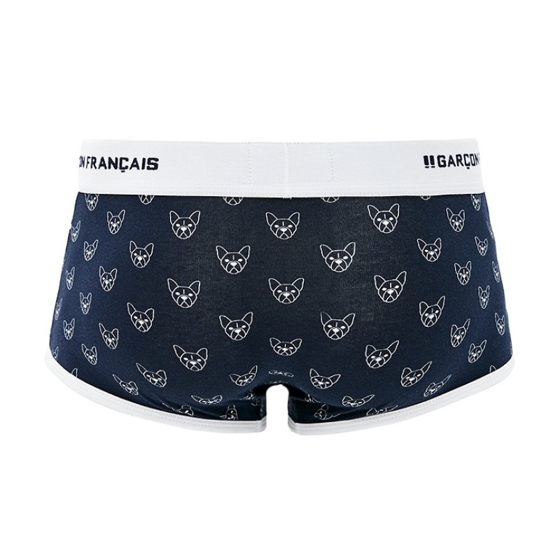 Труси боксери Garçon Français Shorty18 (XXL, Темно синий с принтом бульдога)