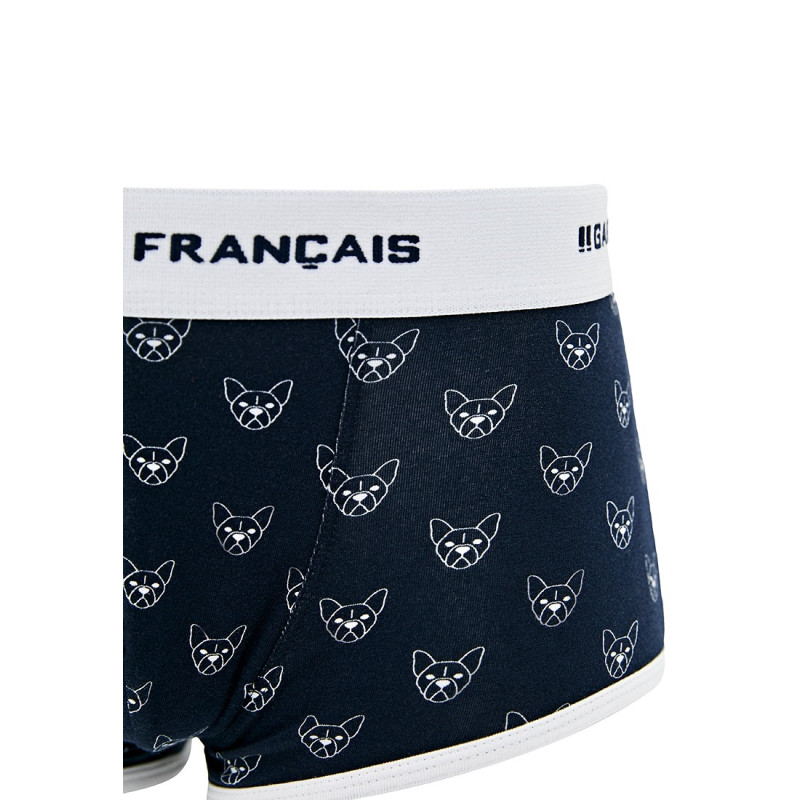 Труси боксери Garçon Français Shorty18 (XXL, Темно синий с принтом бульдога)