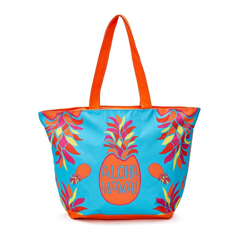 Сумка пляжна Le Comptoir de la plage Tropical 35x58x23 ( One Size, Голубой с принтом ананаса)