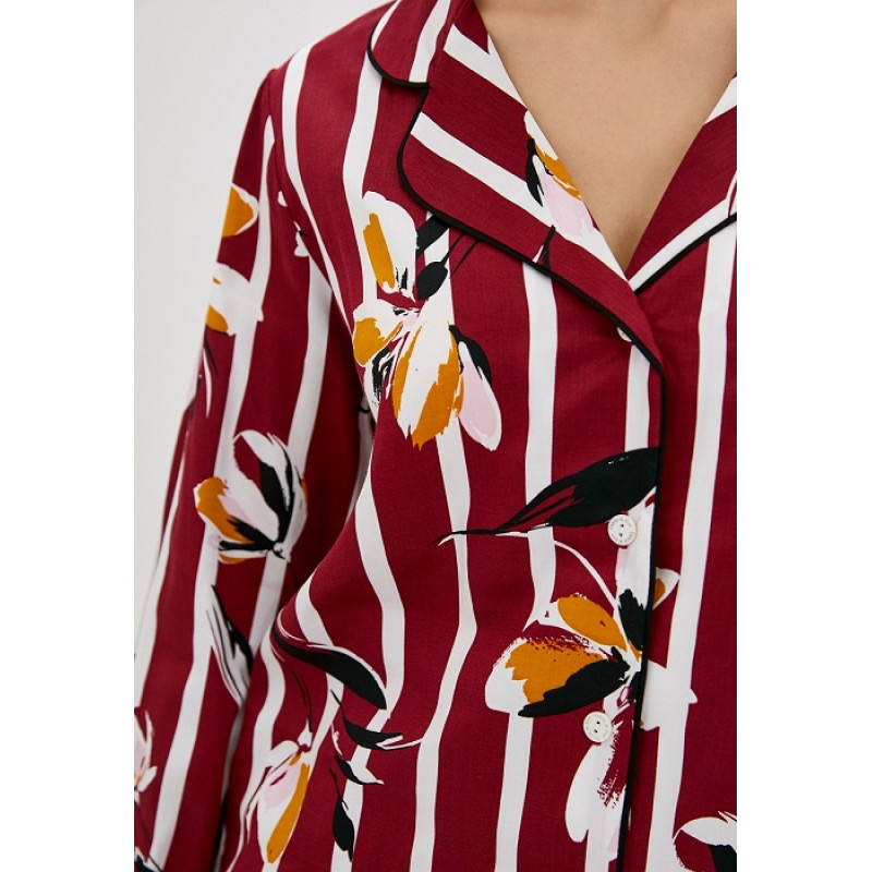 Піжама жіноча Fable&Eve Marylebone 1596 (18/2XL, Полосатый с цветочным принтом)
