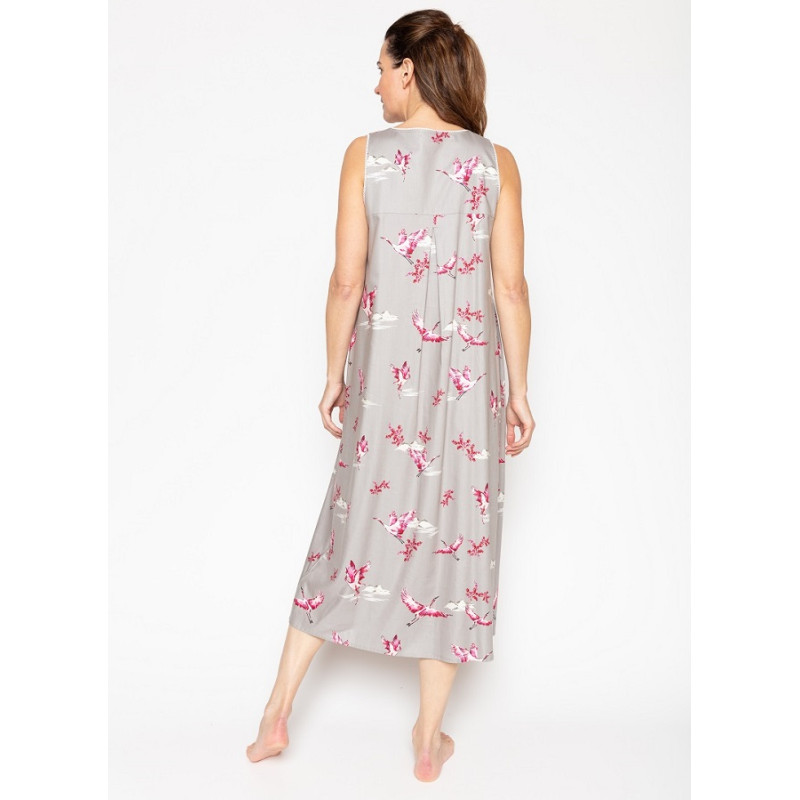 Ночная рубашка Nora Rose Katherine 1621 (22/4XL, Серый с принтом птицы)