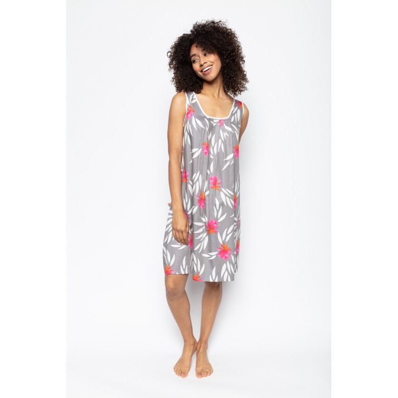 Ночная рубашка Cyberjammies Mallory 9021 (8/XS, Серый с цветочным принтом)
