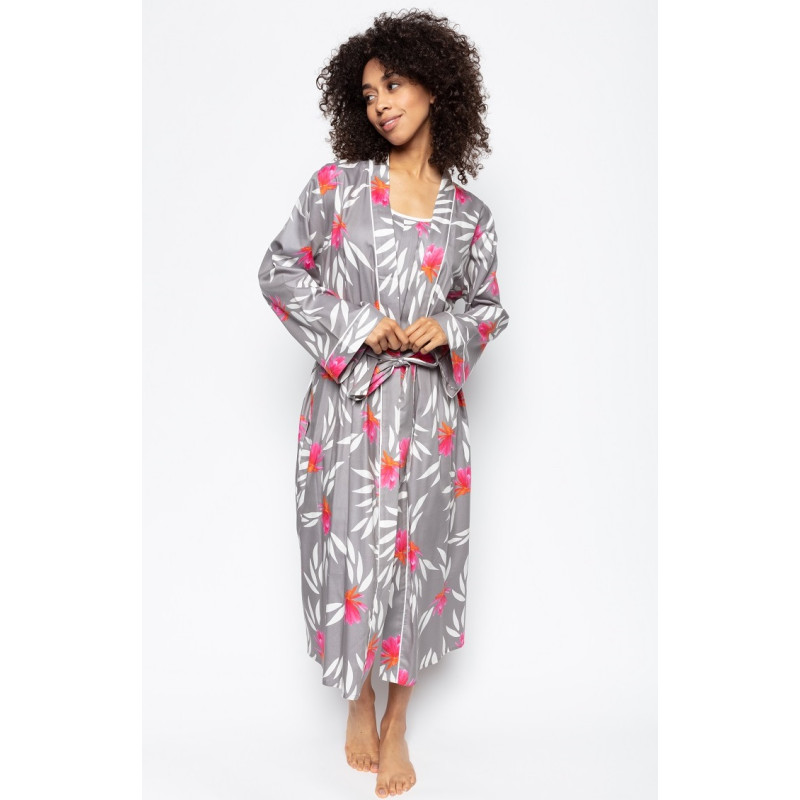 Халат жіночий Cyberjammies Mallory 9022 (20/3XL, Серый с цветочным принтом)