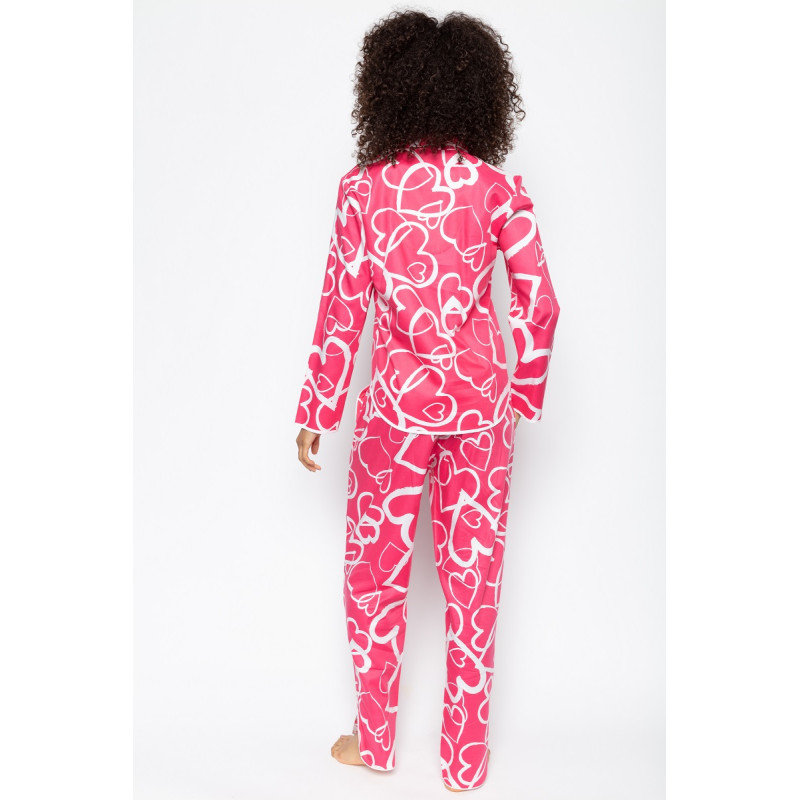 Піжама жіноча Cyberjammies Mallory 9023-9024 (14/L, Розовый с принтом сердечек)