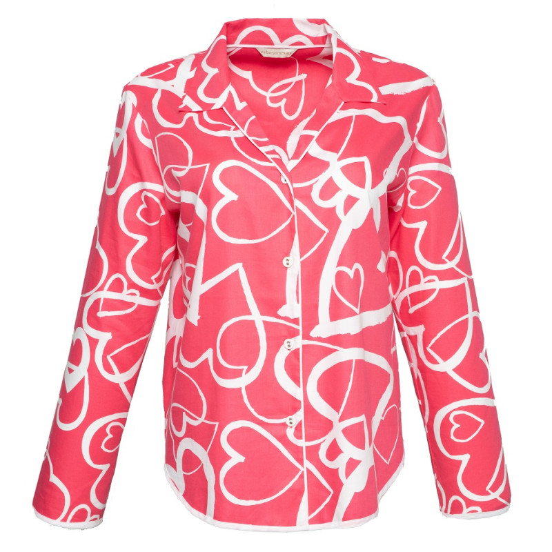 Піжама жіноча Cyberjammies Mallory 9023-9024 (14/L, Розовый с принтом сердечек)