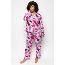 Піжама жіноча Cyberjammies Viola 9558-9559 (14/L, Сірий з принтом серця)