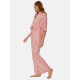 Піжама жіноча Pretty You London Printed Studio Long (8/XS, Рожевий)