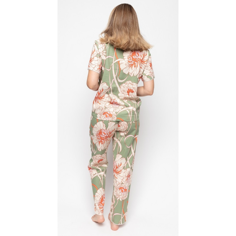Женская пижама Cyberjammies Sage 9582-9583 (12/M, Зеленый с цветочным принтом)