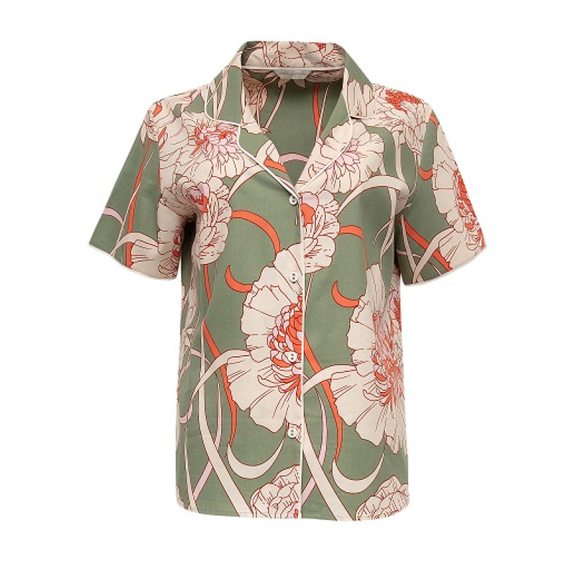 Женская пижама Cyberjammies Sage 9582-9583 (12/M, Зеленый с цветочным принтом)