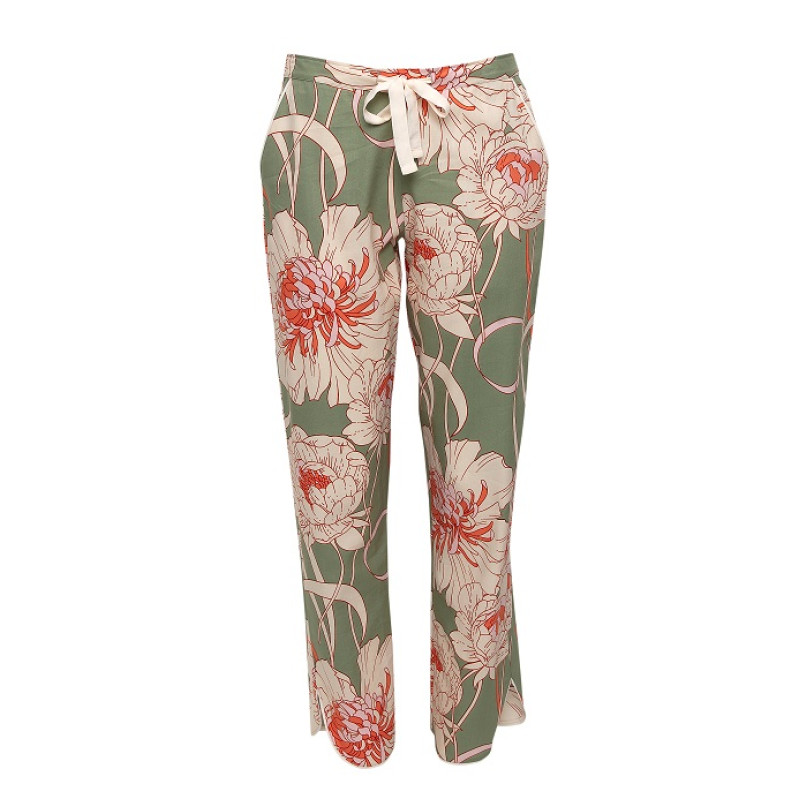Женская пижама Cyberjammies Sage 9582-9583 (12/M, Зеленый с цветочным принтом)