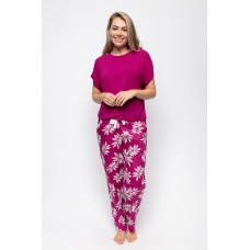 Піжама жіноча Cyberjammies Emmi 9663-9653 (18/2XL, Рожевий з принтом листя)