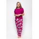Женская пижама Cyberjammies Emmi 9663-9653 (18/2XL, Розовый с принтом листьев)