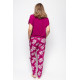 Женская пижама Cyberjammies Emmi 9663-9653 (18/2XL, Розовый с принтом листьев)