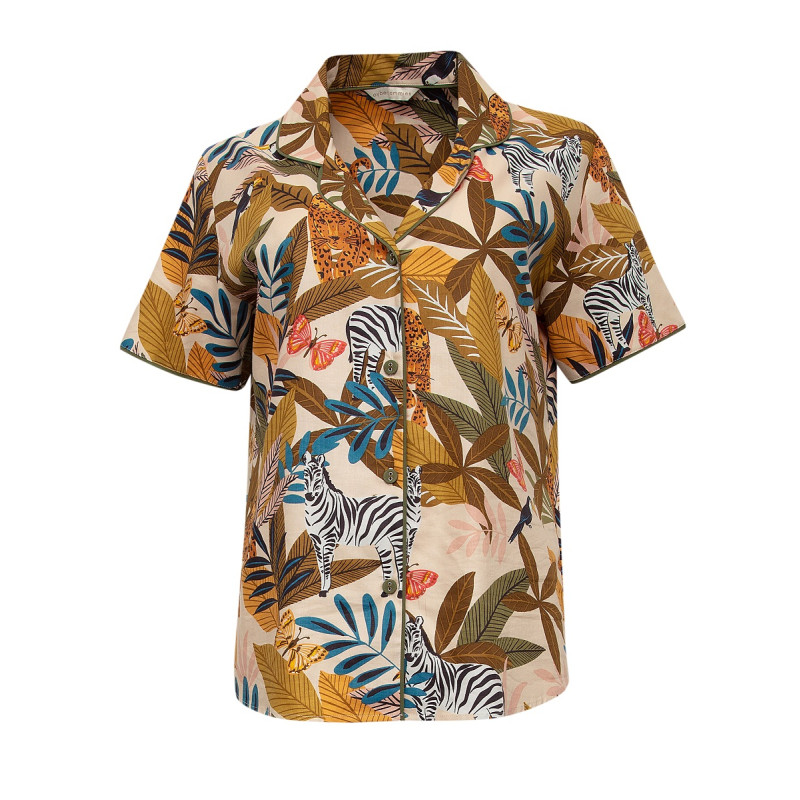 Женская пижама Cyberjammies Savannah 9665-9666 (22/4XL, Зеленый с тропическим принтом)