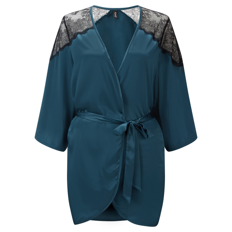 Халат жіночий Gossard VIP Confession 19513 (L, Black Teal)