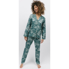 Піжама жіноча Cyberjammies Hannah 9755-9756 (12/M, Зелений з принтом леопарда)