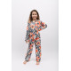 Піжама для дівчинки Cyberjammies Nicole 7017 (8-9 лет/134 см, Чорний з квітковим принтом)