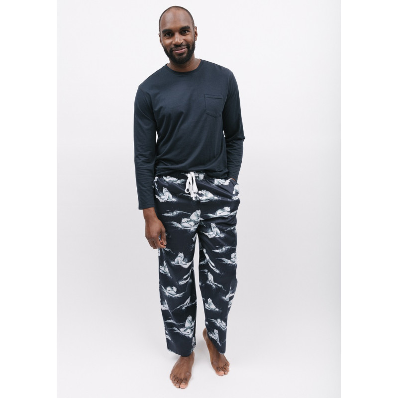 Піжама чоловіча Cyberjammies Atlas 6883-6880 (L, Сірий з принтом арктичної лисиці)