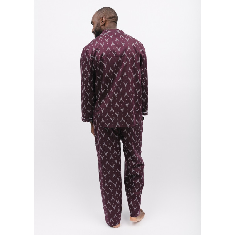 Піжама чоловіча Cyberjammies Spencer 6918-6919 (XL, Бордовий з принтом)