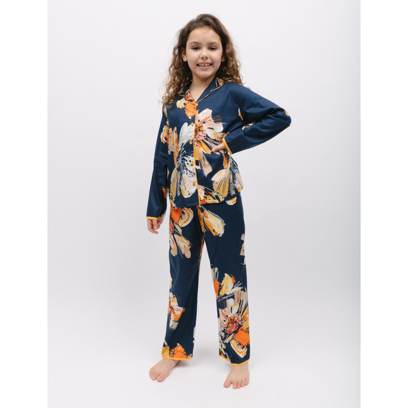 Піжама для дівчинки Cyberjammies Cosmo 7020 (12-13 лет /158 см, Синій з квітковим принтом)