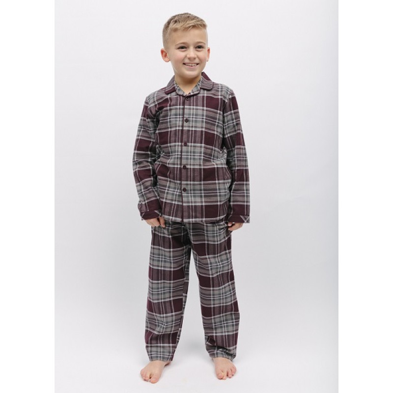 Піжама для хлопчика Cyberjammies Spencer 6905 (10-11 лет/146 см, Бордовий у клітку)