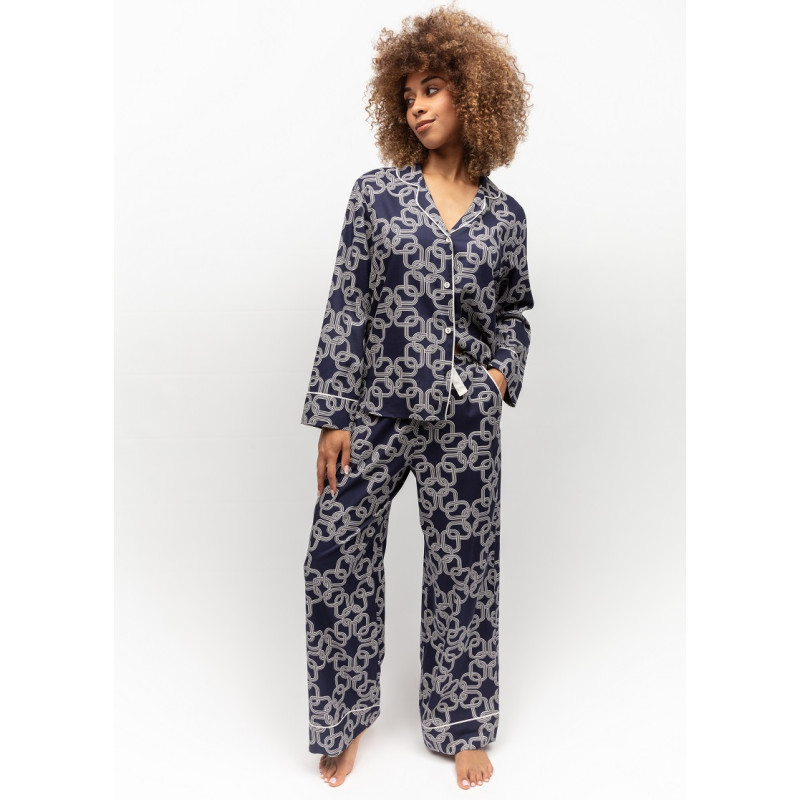 Піжама жіноча Cyberjammies Avery 0075/0076 (18/2XL, Синій з принтом ланцюжка)