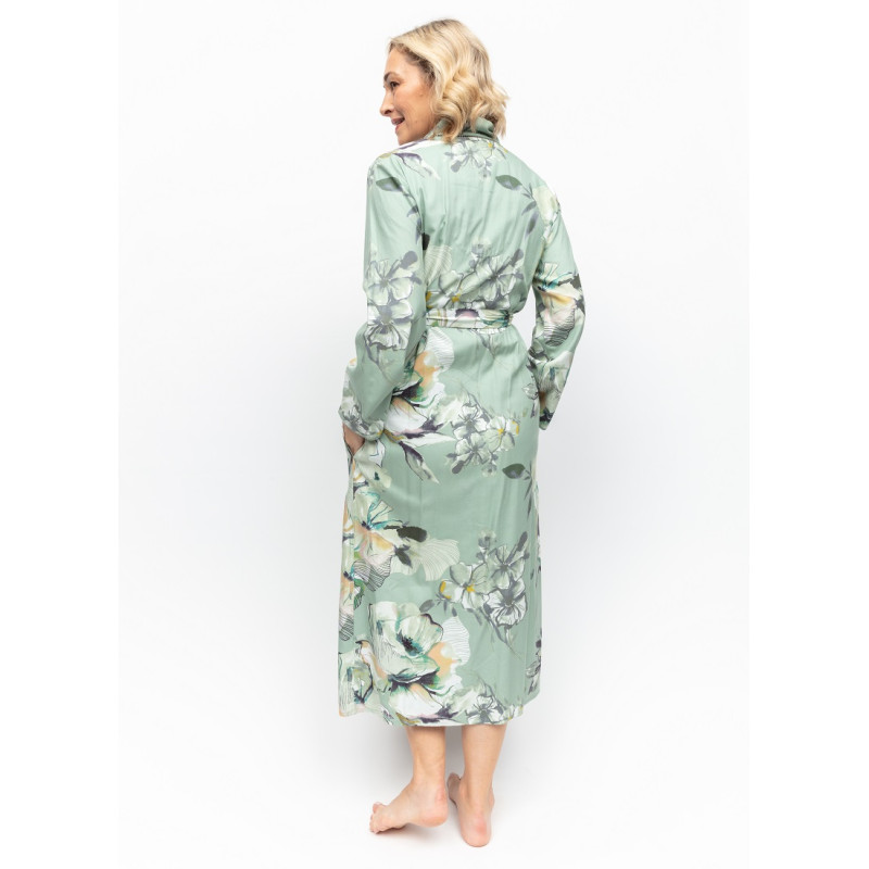 Халат жіночий Nora Rose Julia 1910 (16/XL, М'ятний з квітковим принтом)