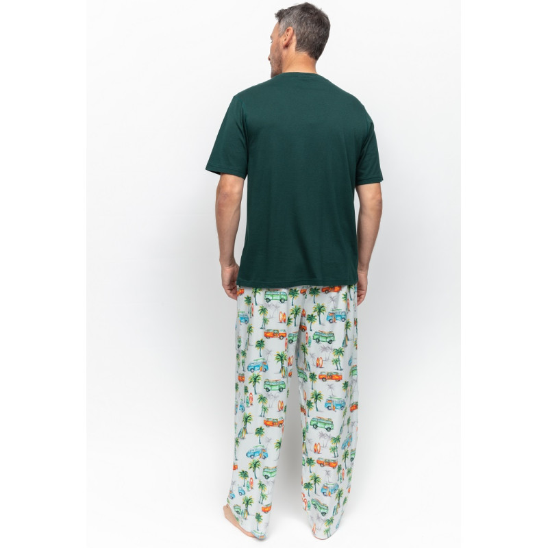 Піжама чоловіча Cyberjammies Bodhi 6995-6993 (S, Зелений з принтом кемпера)
