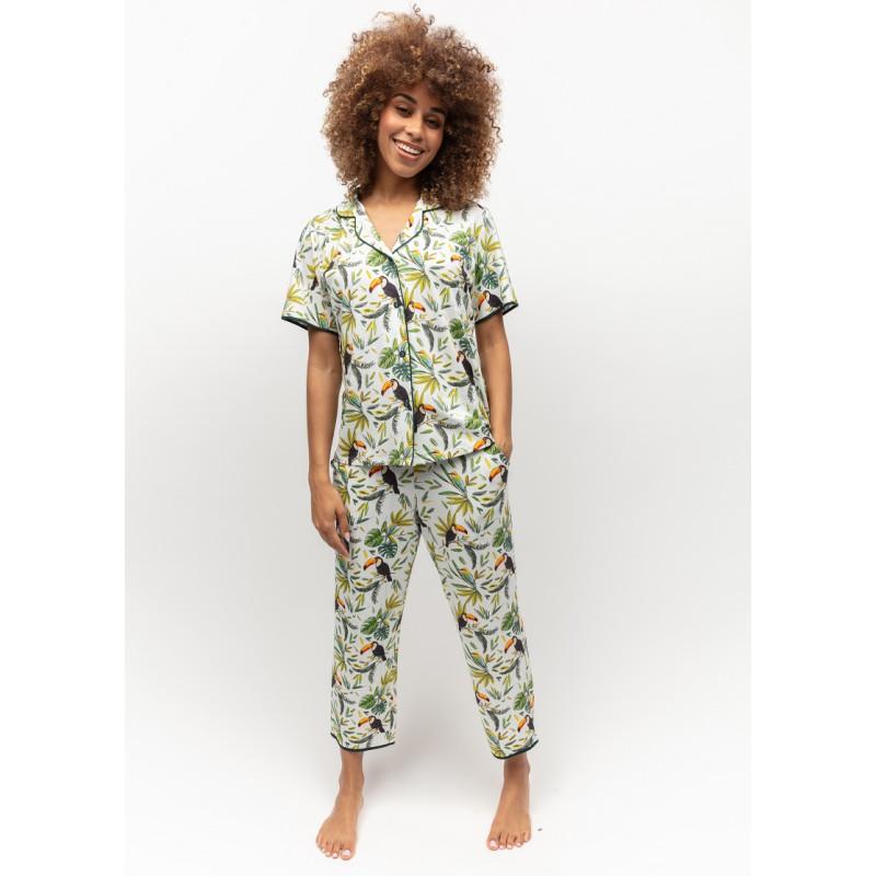 Піжама жіноча Cyberjammies Gabrielle 0145-0146 (8/XS, Білий з принтом тукана)