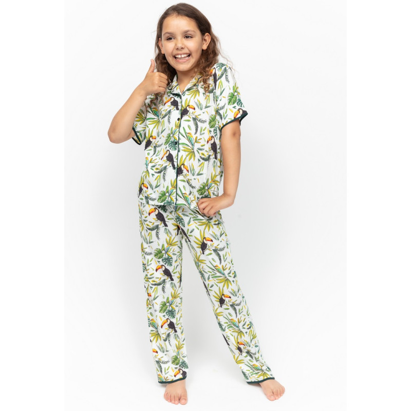 Піжама для дівчинки Cyberjammies Gabrielle 7072 (6-7 лет/122см, Біла з принтом тукана)