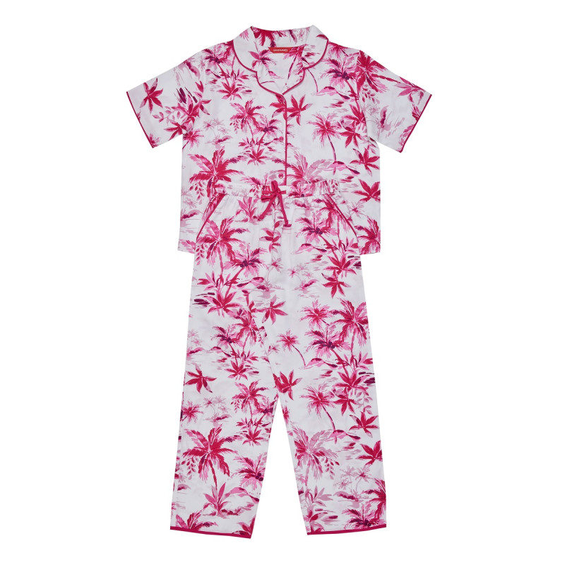 Піжама для дівчинки Cyberjammies Hailey 7078 (12-13 лет /158 см, Білий з принтом пальми)