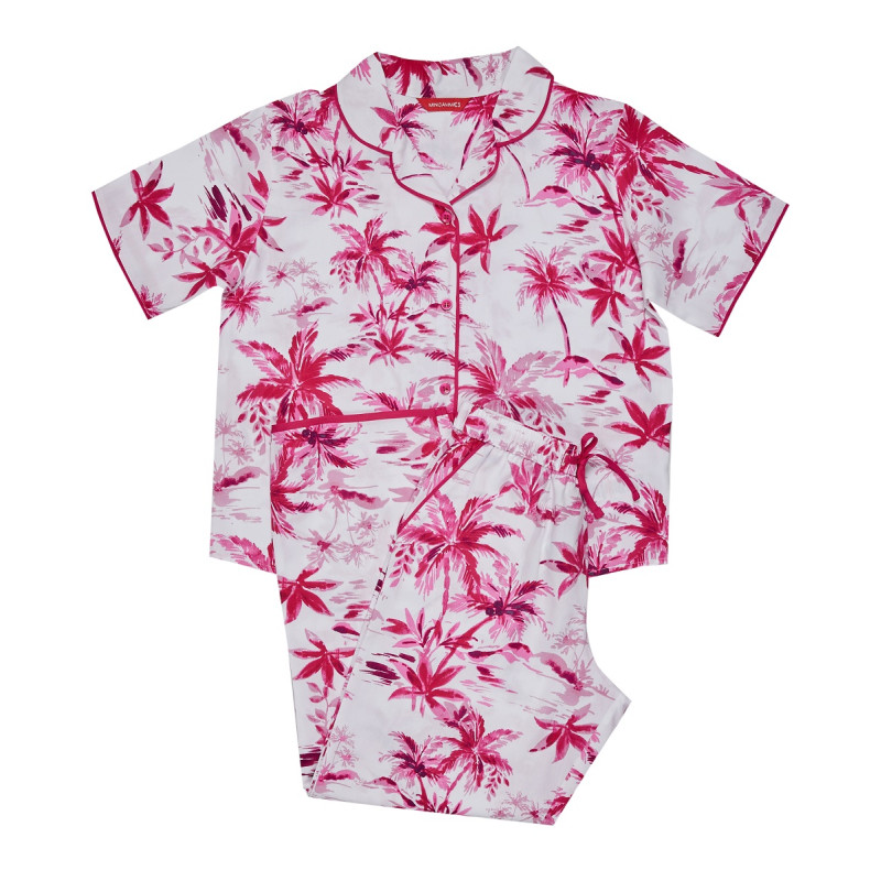 Піжама для дівчинки Cyberjammies Hailey 7078 (12-13 лет /158 см, Білий з принтом пальми)
