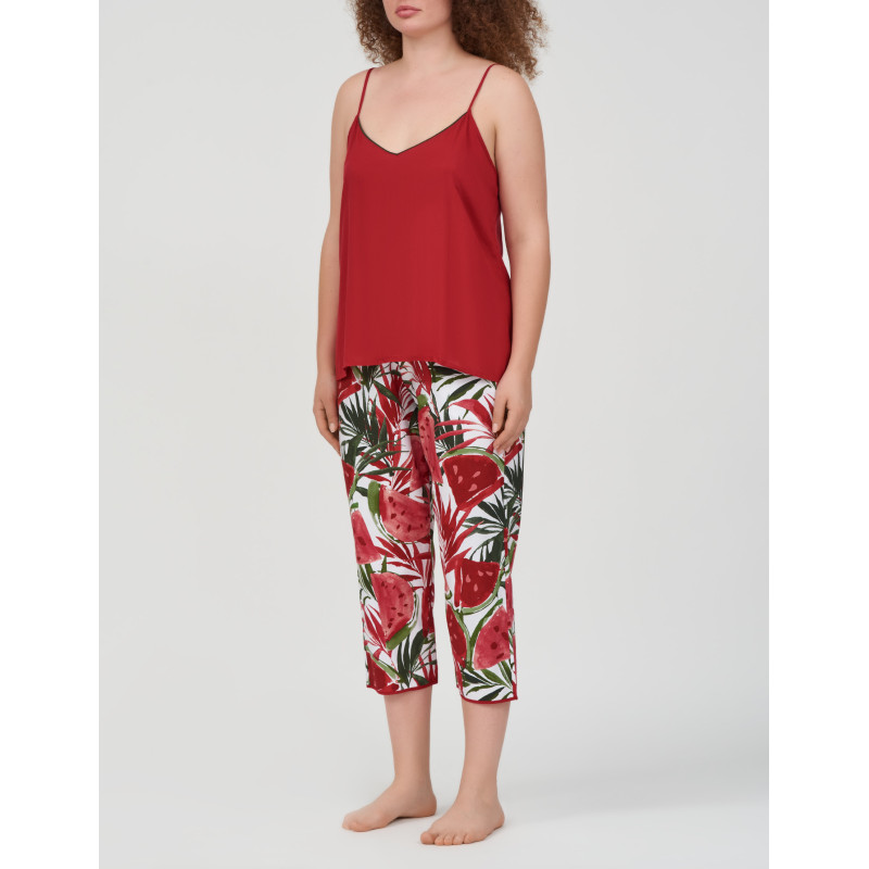 Піжама жіноча Cyberjammies Mel 0228-0213 (8/XS, Червоний із принтом кавуна)