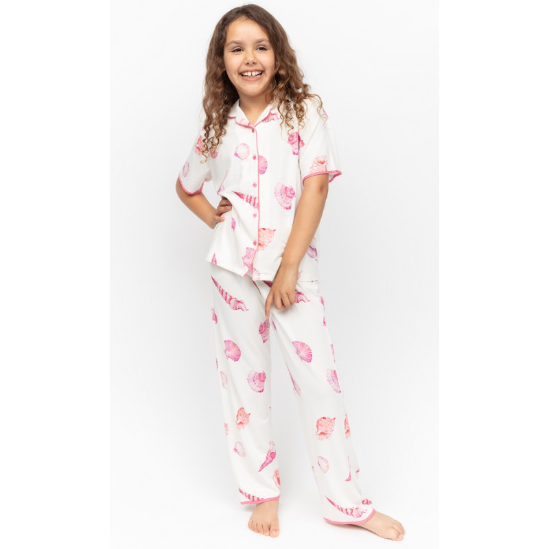 Піжама для дівчинки Cyberjammies Shelly 7104 (12-13 лет /158 см, Молочний з принтом мушлі)
