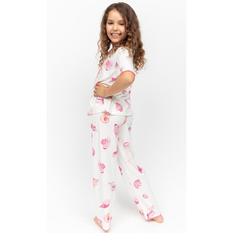 Піжама для дівчинки Cyberjammies Shelly 7104 (12-13 лет /158 см, Молочний з принтом мушлі)
