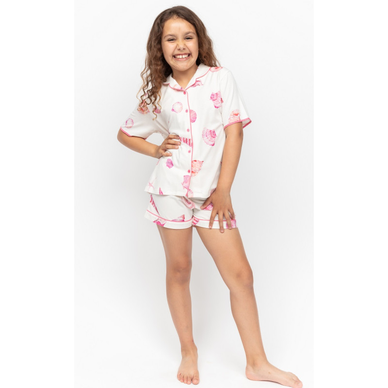 Піжама для дівчинки Cyberjammies Shelly 7105 (6-7 лет/122см, Молочний з принтом мушлі)