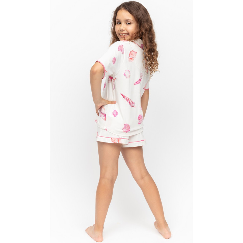 Піжама для дівчинки Cyberjammies Shelly 7105 (6-7 лет/122см, Молочний з принтом мушлі)