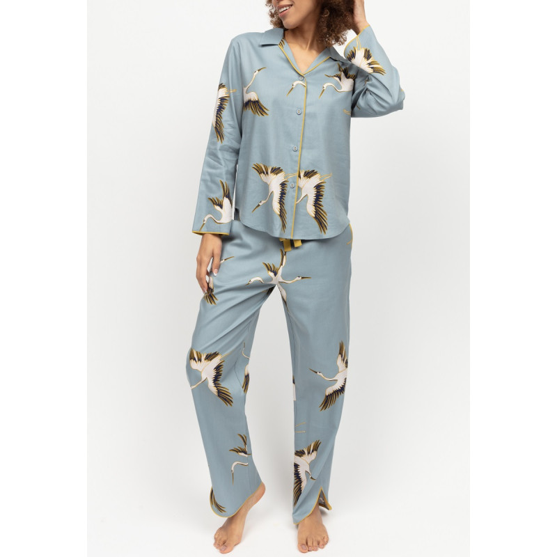 Піжама жіноча Cyberjammies Piper 0420-0421 (20/3XL, Сірий із принтом птахів)