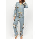 Піжама жіноча Cyberjammies Piper 0420-0421 (20/3XL, Сірий із принтом птахів)