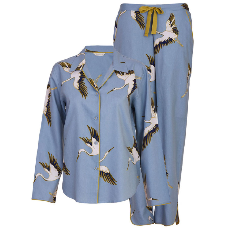 Піжама жіноча Cyberjammies Piper 0420-0421 (20/3XL, Сірий із принтом птахів)
