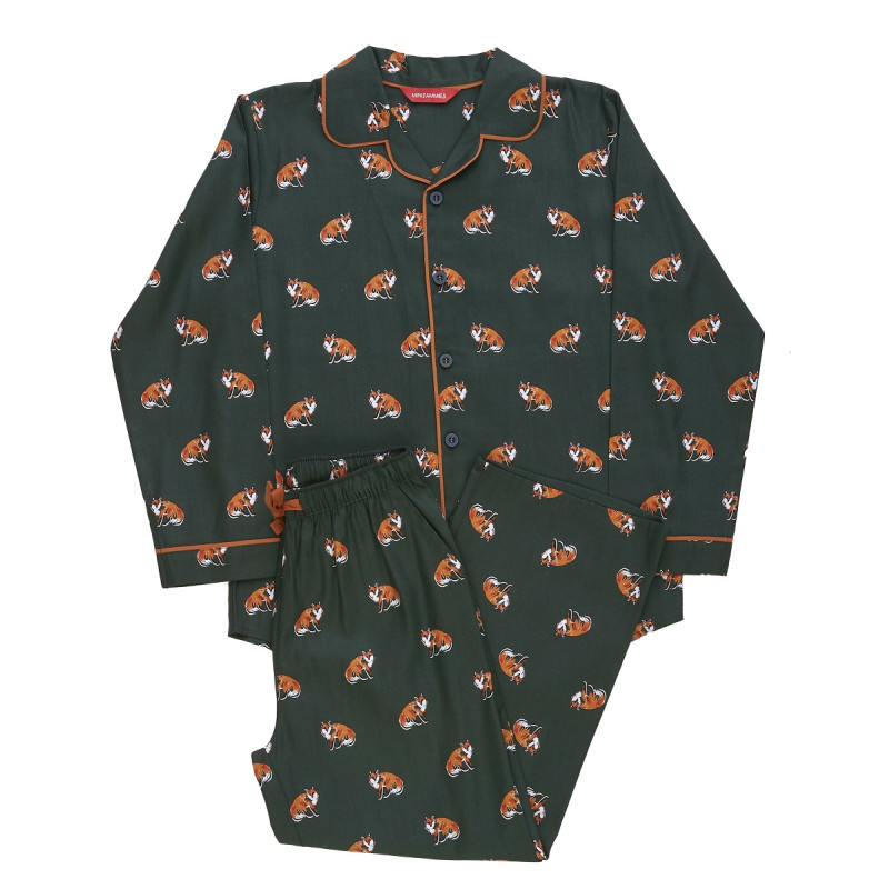 Пижама для мальчика Cyberjammies Forrest 3008 (10-11 лет/146 см, Зеленый с принтом лисы)