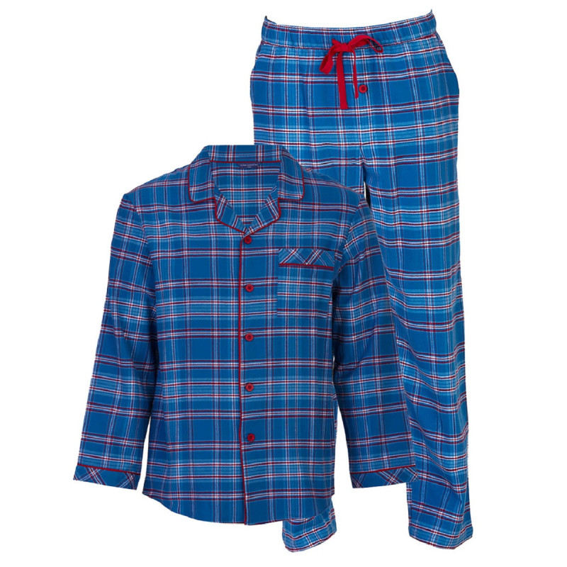 Пижама мужская Cyberjammies Montana 3039-3040 (S, Голубой в клетку)
