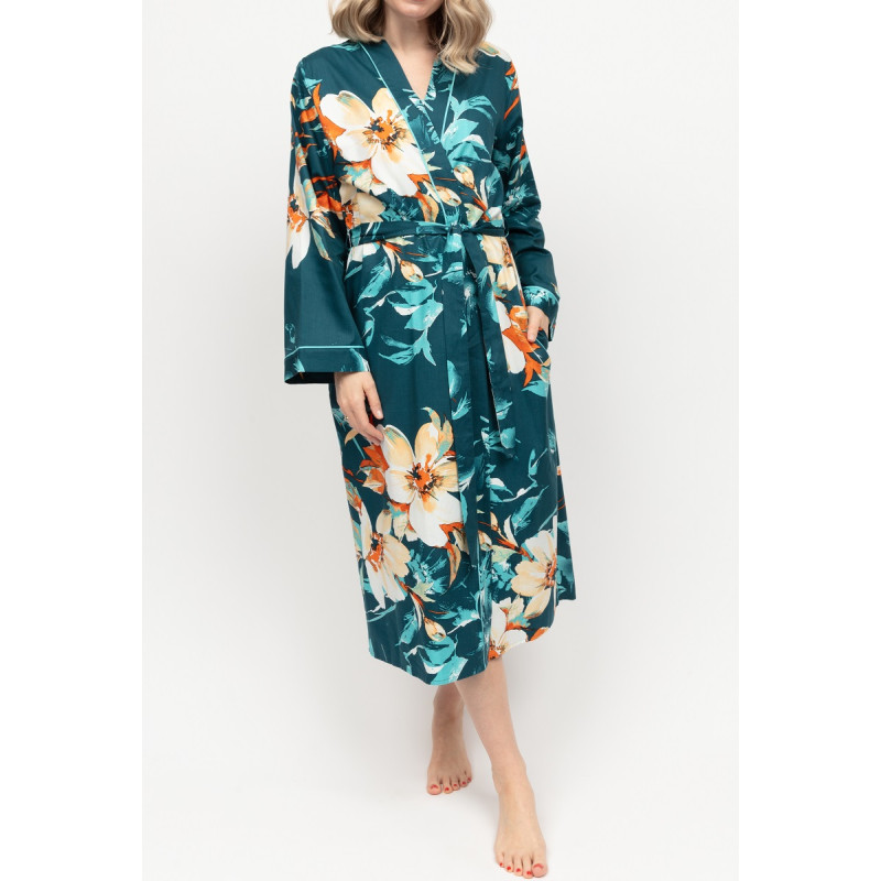 Халат жіночий Cyberjammies Goldie 0451 (18/2XL, Зелений з квітковим принтом)