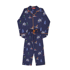 Піжама для хлопчика Cyberjammies Alpes 3086_NAY (4-5 лет/110 см, Синій з лижним принтом)